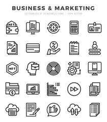 Business & Marketing icons set. Vector illustration.