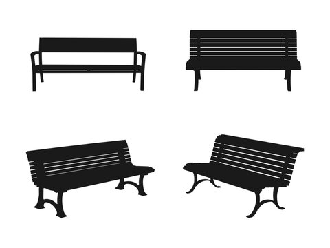 Park bench silhouette vector. Park symbol stock vector illustration. Symbol for your web site design, logo, app, UI. Flat vector illustrator.  bench silhouette icons isolated on white background.