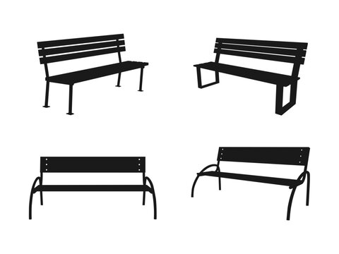 Park bench silhouette vector. Park symbol stock vector illustration. Symbol for your web site design, logo, app, UI. Flat vector illustrator.  bench silhouette icons isolated on white background.