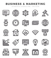 Set of Lineal Business & Marketing Icons. Lineal art icon. Vector illustration