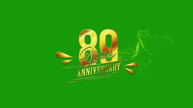 89 Years, 89 Years Anniversary, Happy 89th Wedding Anniversary, Green Screen Gold Particles 89 Years Anniversary Logo, 3D 89 Years Anniversary Videos For Celebrate 