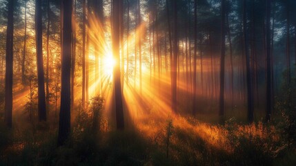 Sunlight shining trees forest grass morning sun rays background break dawn light technology fog searchlights wonder devotion sunbeams reaching towards heavens amazing inspiring
