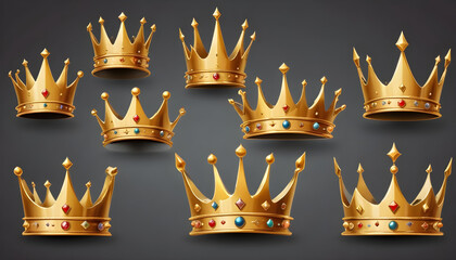 golden crown illustrations unique design