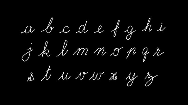 Animated video of  hand writing alphabet. Learning letters. Motion design. Motion graphics. 4k video Learning abc ,English alphabet