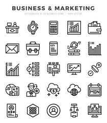 Business & Marketing web icons in Lineal style.