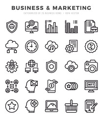 Business & Marketing elements. Lineal web icon set. Simple vector illustration.