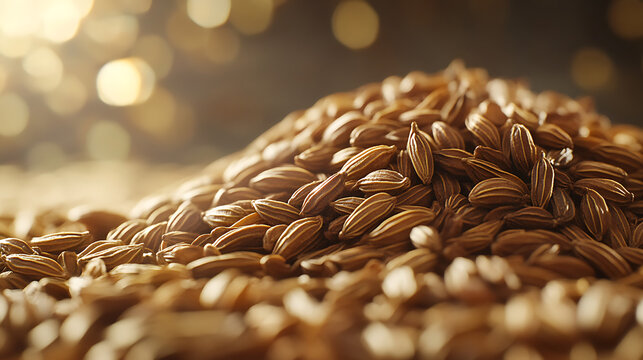 Cumin: With a warm, earthy aroma and slightly bitter flavor, cumin seeds are used whole or ground.