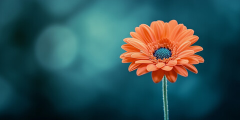 orange flower on a green background