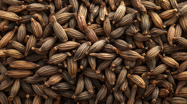 Cumin: With a warm, earthy aroma and slightly bitter flavor, cumin seeds are used whole or ground.