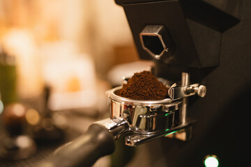 In vibrant cafes, the barista skillfully operated the machine, grinding fresh beans to create a...