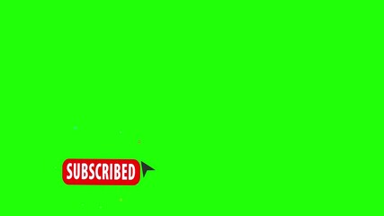 Greenscreen like subscribe bell button animation. Motion graphics animation with chroma green screen clip. 4K Subscribe button can be used in video.