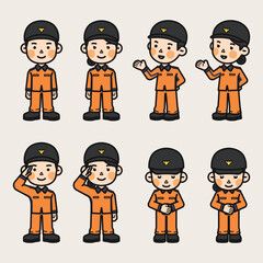 firefighter with activewear Uniform character illustration