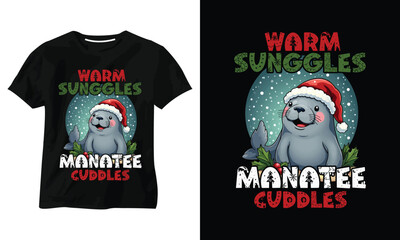 WARM SUNGGLES MANATEE CUDDLES T SHIRT DESIGN