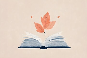 książka, liść, edukacja, nauka, wiedza, symbolizm, otwarta książka, minimalistyczne, estetyczne, proste, delikatne, rozwój, nauczanie, nauka, edukacja, rola nauczyciela, symbol wiedzy, rozwój intelekt