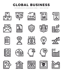 Global Business web icons in Lineal style.
