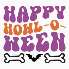 Happy howloween retro t shirt design
