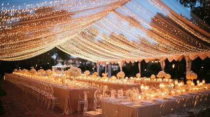 Elegant Outdoor Wedding with Twinkling Lights