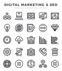 Digital Marketing & SEO Icon Bundle 25 Icons for Websites and Apps