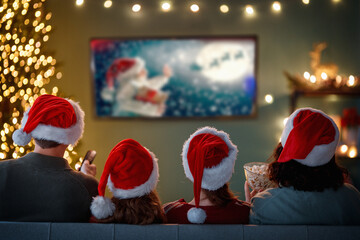 family celebrating Christmas