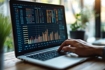 Analyst Working With Spreadsheet Business Data, Generative AI