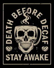 Skull coffee mug vector design