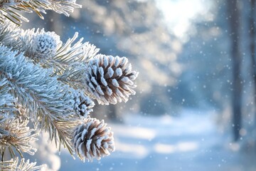 Winter season background with white snow