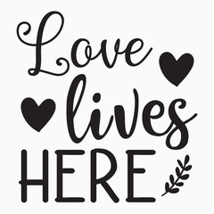 Love lives here retro t shirt design