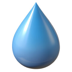 blue water drop 3d render icons in cartoon plastic style minimal isolated on transparent white background, clipping path
