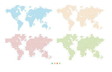 set of dotted world map