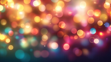 Fototapeta premium Festive bokeh: dark blurred Christmas lights background with happy holiday party glow and warm flare