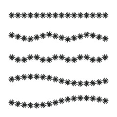 Decorative ornament stroke set isolated on white background. Vector design