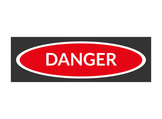 Danger warning board icon. Caution and dangerous area. Red sign for safety, hazard shock. Keep out caution warning and risk zone. Vector cartoon illustration