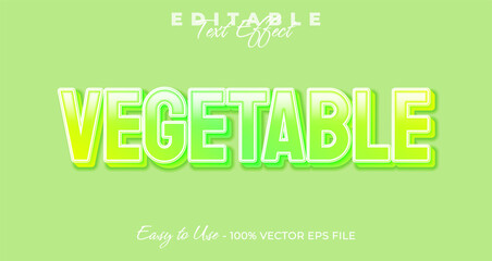 Vegetable typography stylish editable text effect