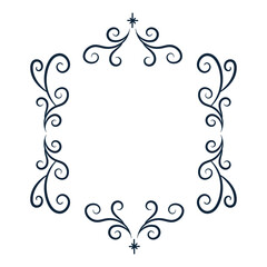 Square openwork frame. lace frame with empty space for text. Christmas and New Year. Isolated vector illustration.