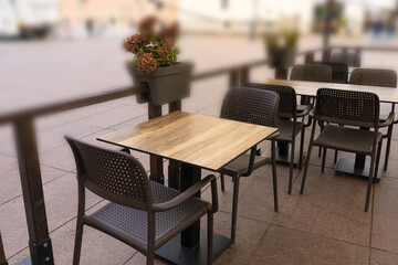 Street Restaurant Table, Empty Cafe Tables, Bar Terrace, Outdoor Restaurants, Outside Trattoria