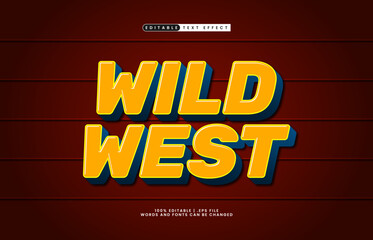 wild west editable text effect with a kids and game text style