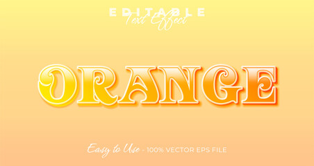 Fototapeta premium Orange typography stylish editable text effect