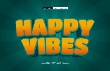 happy vibes editable text effect with a kids and play text style