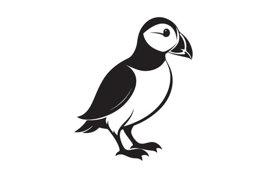 recommend clip art: Puffin bird silhouette vector illustration, Puffin silhouette vector 