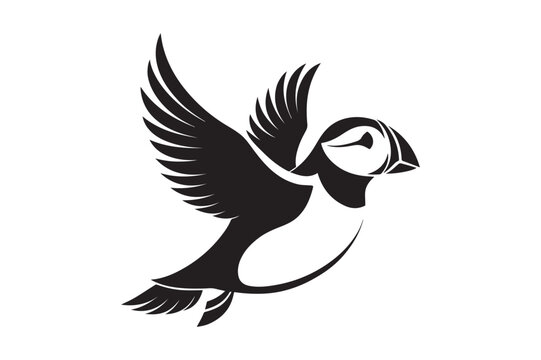 recommend clip art: Puffin bird silhouette vector illustration, Puffin silhouette vector 