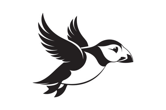 recommend clip art: Puffin bird silhouette vector illustration, Puffin silhouette vector 