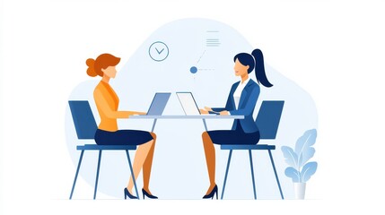 A businesswoman stands confidently in front of her team, leading a discussion with a smile. Her positive attitude radiates as she encourages her colleagues during a brainstorming session