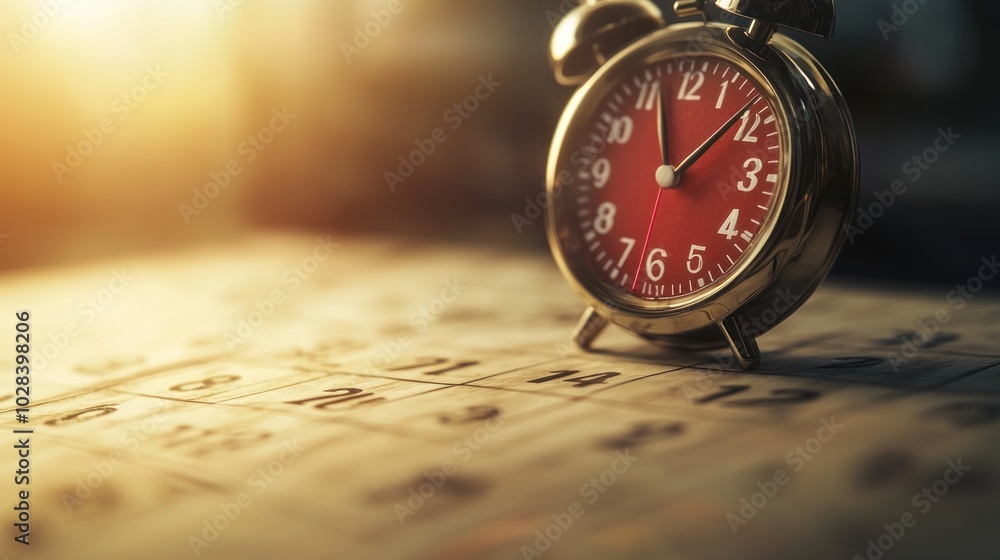 Poster a close-up of a calendar with a red mark on an approaching deadline, illustrating the importance of 