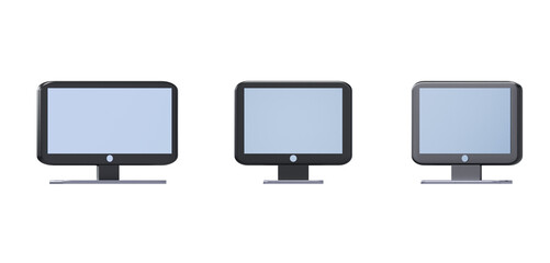 Variations of Computer Monitors Display 3D Icons Set

