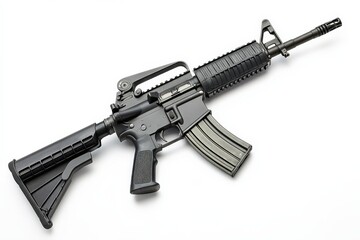 Assault Rifles: Israeli Military Guns in White. Army Weapon Isolated on White Background