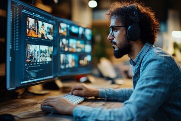 Designer Editing Photos On Computer, Generative AI