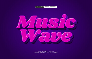 music wave editable text effect with a music and sound text style