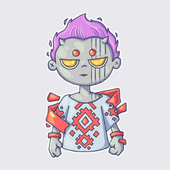 mystical boy. Cartoon vector character. Trendy style. Vector illustration.