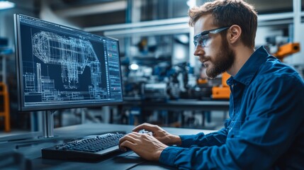 Men Using 3D CAD Software, Generative AI