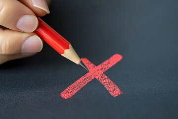 Person Marking Error With Red Marker, Generative AI